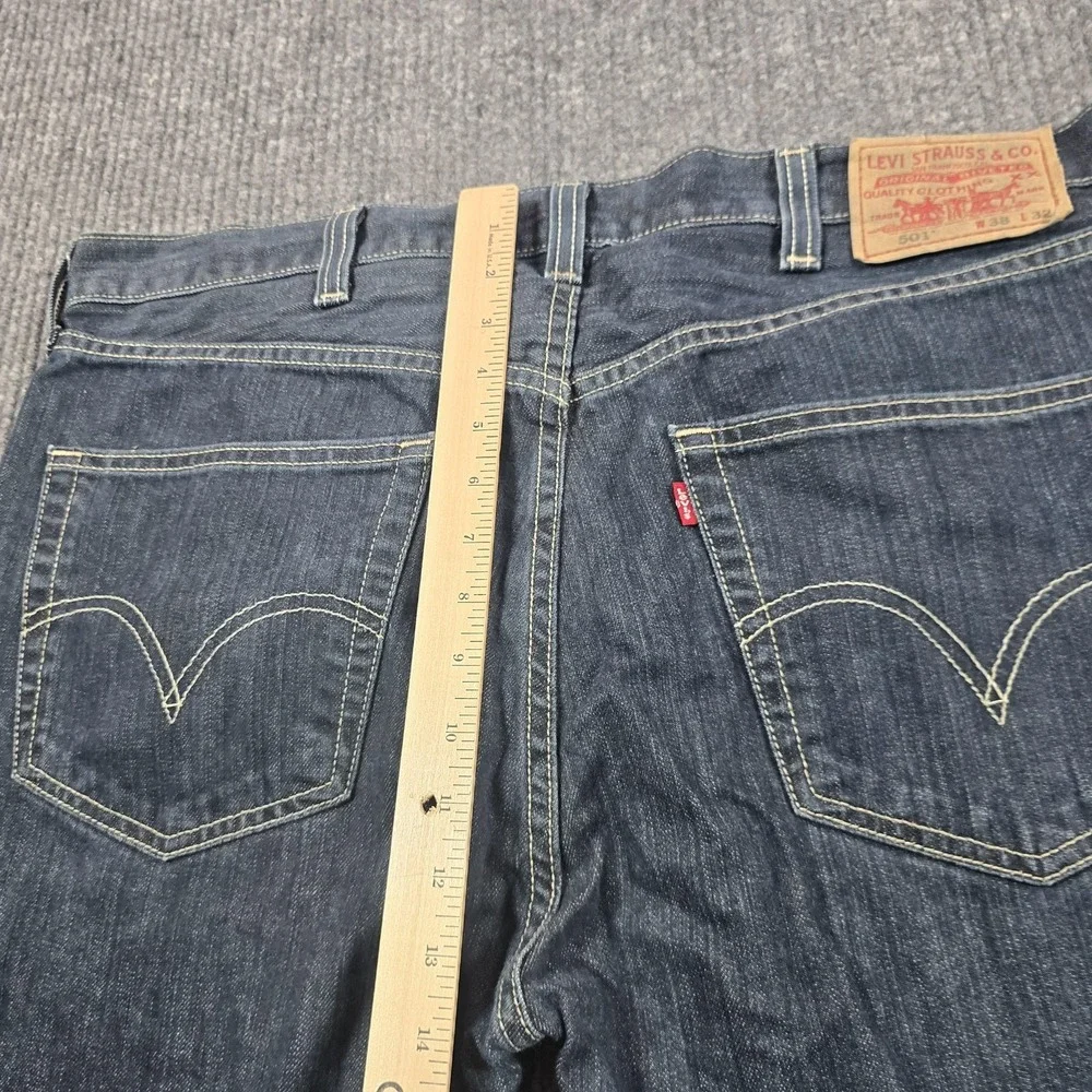 Levi's 501‎ Jeans Mens 38x32 Blue Straight Leg Regular Button Fly Denim
